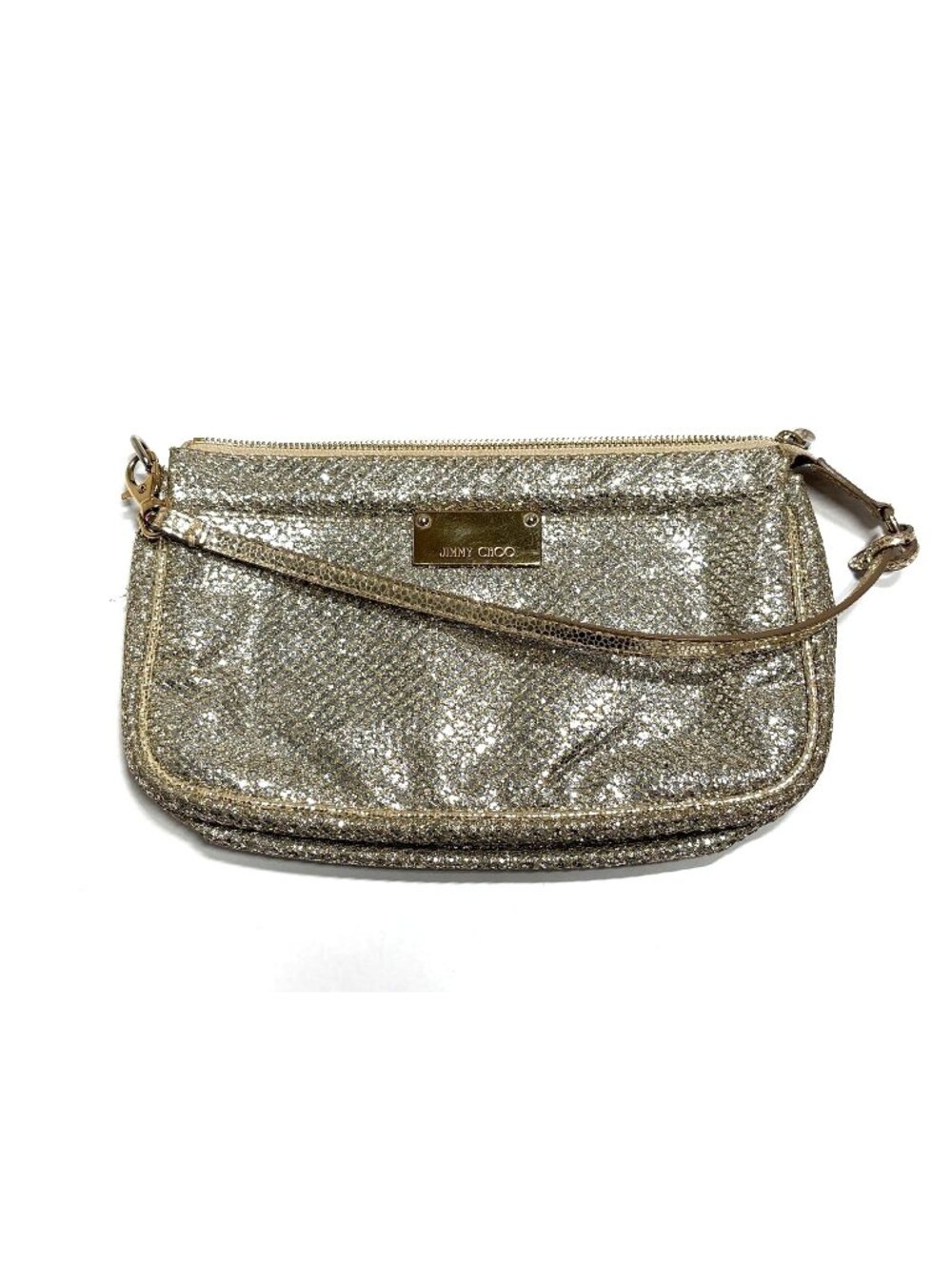 Jimmy Choo Glitter Pouchette in Silver